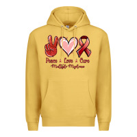 Antique Gold Peace Love Cure Multiple Myeloma Cancer Premium Hoodie - Jasminsmagicworld
