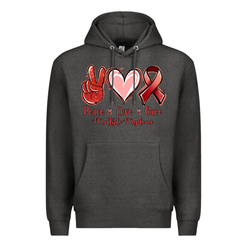 Peace Love Cure Multiple Myeloma Cancer Premium Hoodie by Jasminsmagicworld | Teevron