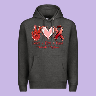 Peace Love Cure Multiple Myeloma Cancer Premium Hoodie Designed By Jasminsmagicworld