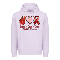 Lilac Peace Love Cure Multiple Myeloma Cancer Premium Hoodie - Jasminsmagicworld