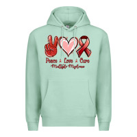 Seafoam Peace Love Cure Multiple Myeloma Cancer Premium Hoodie - Jasminsmagicworld