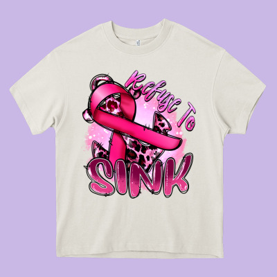 Refuse To Sink Cancer Heavy Core Tee Designed By Fadigitalartstudio