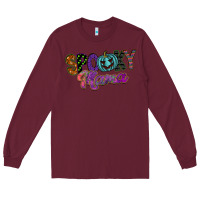 Burgundy spooky mama Long Sleeve Tee - SublimationCraftShop