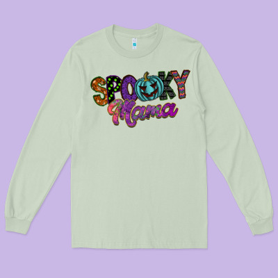 Spooky Mama Long Sleeve Tee Designed By Sublimationcraftshop