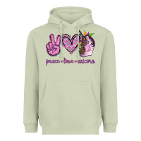 Matcha Peace Love Unicorn Heavyweight Hoodie - Jasminsmagicworld