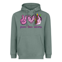 Sage Peace Love Unicorn Heavyweight Hoodie - Jasminsmagicworld