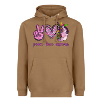 Toasted Coconut Peace Love Unicorn Heavyweight Hoodie - Jasminsmagicworld