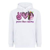 White Peace Love Unicorn Heavyweight Hoodie - Jasminsmagicworld