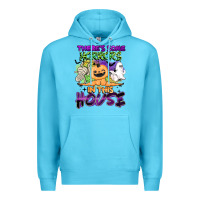 Ocean Blue theres some horrors in this house Premium Hoodie - BarkalooDesign