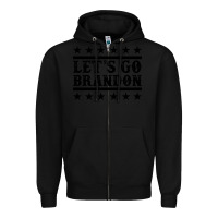 Black let's go brandon black Zipper Hoodie - Jasminsmagicworld