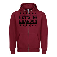 Burgundy let's go brandon black Zipper Hoodie - Jasminsmagicworld