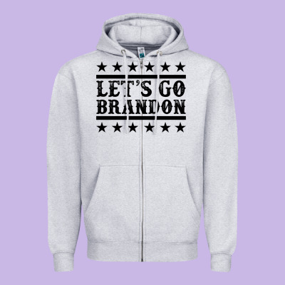 Let's Go Brandon Black Zipper Hoodie Designed By Jasminsmagicworld