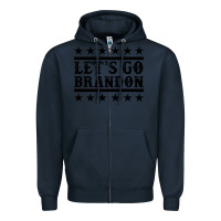 Navy let's go brandon black Zipper Hoodie - Jasminsmagicworld