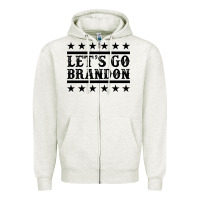 Oatmeal Heather let's go brandon black Zipper Hoodie - Jasminsmagicworld