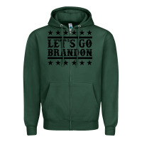 Sports Green let's go brandon black Zipper Hoodie - Jasminsmagicworld