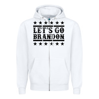 White let's go brandon black Zipper Hoodie - Jasminsmagicworld