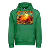 Emerald western desert sunset background Urban Hoodie - RanaPortraitStore