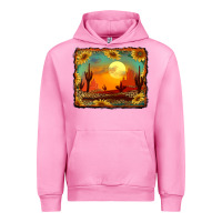 Fuchsia Pink western desert sunset background Urban Hoodie - RanaPortraitStore
