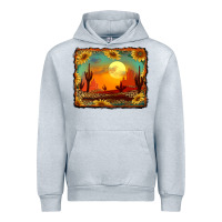 Heather Grey western desert sunset background Urban Hoodie - RanaPortraitStore