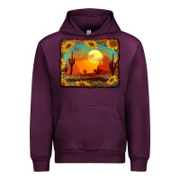 Mauve Wine western desert sunset background Urban Hoodie - RanaPortraitStore