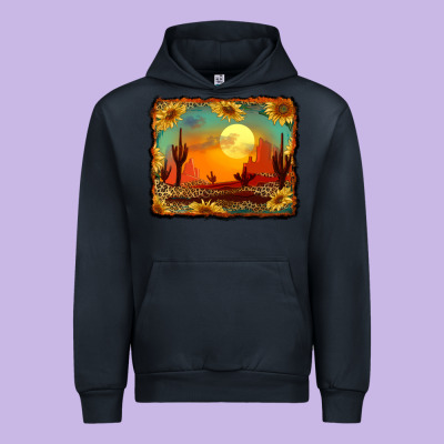 Western Desert Sunset Background Urban Hoodie Designed By Ranaportraitstore