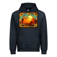 Navy western desert sunset background Urban Hoodie - RanaPortraitStore