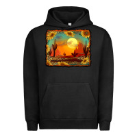 Pigment Black western desert sunset background Urban Hoodie - RanaPortraitStore