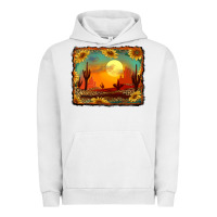 Pigment Lunar Rock western desert sunset background Urban Hoodie - RanaPortraitStore