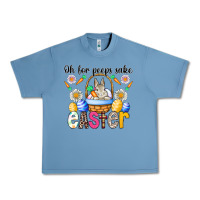 Pebble Blue Oh For Peeps Sake Easter Urban Heavy Tee - CowhideDigitalArt