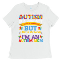 White lil autism mom Ladies Tee - CowhideDigitalArt