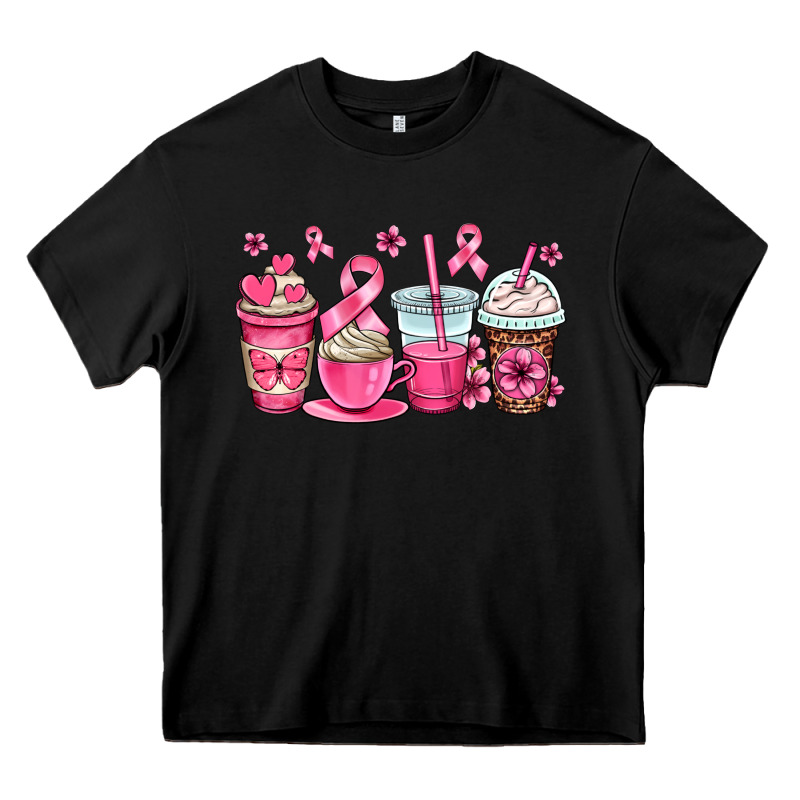 Breast Cancer Coffee Cups Heavy Core Tee by OliviaCreatesArt | Teevron