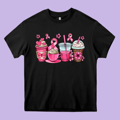 Breast Cancer Coffee Cups Heavy Core Tee Designed By Oliviacreatesart
