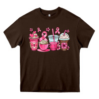 Chocolate Brown breast cancer coffee cups Heavy Core Tee - OliviaCreatesArt