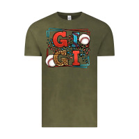 Vintage Olive Baseball gigi leopard frame Vintage Tee - LillyAllenDesigns