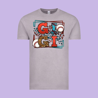 Baseball Gigi Leopard Frame Vintage Tee Designed By Lillyallendesigns