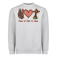 Heather Grey Peace Love Jesus Heavyweight Sweatshirt - Jasminsmagicworld