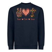Navy Peace Love Jesus Heavyweight Sweatshirt - Jasminsmagicworld
