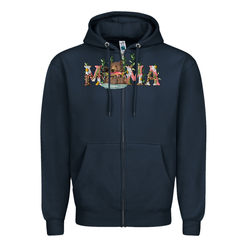 Mama With Bear And Daisy Zipper Hoodie by RanaPortraitStore | Teevron