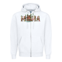 White Mama with bear and daisy Zipper Hoodie - RanaPortraitStore