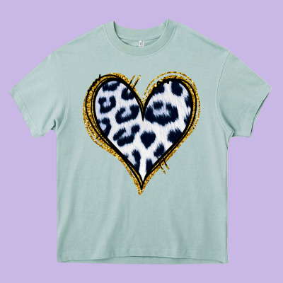 Dalmatians Heart Gold Glitter Heavy Core Tee Designed By Jasminsmagicworld