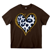 Chocolate Brown Dalmatians Heart Gold Glitter Heavy Core Tee - Jasminsmagicworld