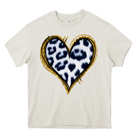 Cream Dalmatians Heart Gold Glitter Heavy Core Tee - Jasminsmagicworld