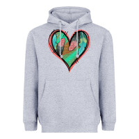 Heather Grey Feather Heart Heavyweight Hoodie - Jasminsmagicworld