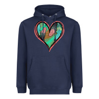 Navy Feather Heart Heavyweight Hoodie - Jasminsmagicworld