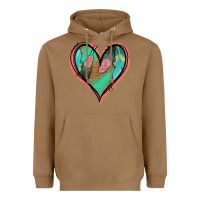 Toasted Coconut Feather Heart Heavyweight Hoodie - Jasminsmagicworld