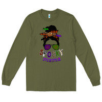 Army Green spooky mama Long Sleeve Tee - SublimationCraftShop
