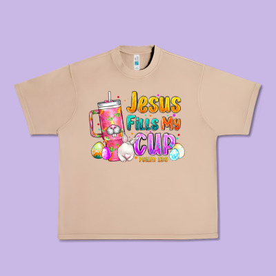 Jesus Fills My Cup Easter Urban Heavy Tee Designed By Cowhidedigitalart