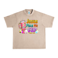 French Oak Jesus Fills My Cup Easter Urban Heavy Tee - CowhideDigitalArt