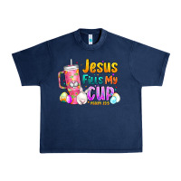 Navy Jesus Fills My Cup Easter Urban Heavy Tee - CowhideDigitalArt