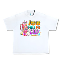 White Jesus Fills My Cup Easter Urban Heavy Tee - CowhideDigitalArt